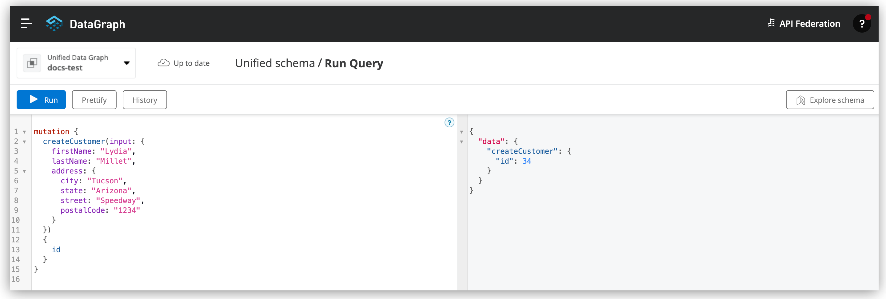 クエリエディターに表示された変異結果